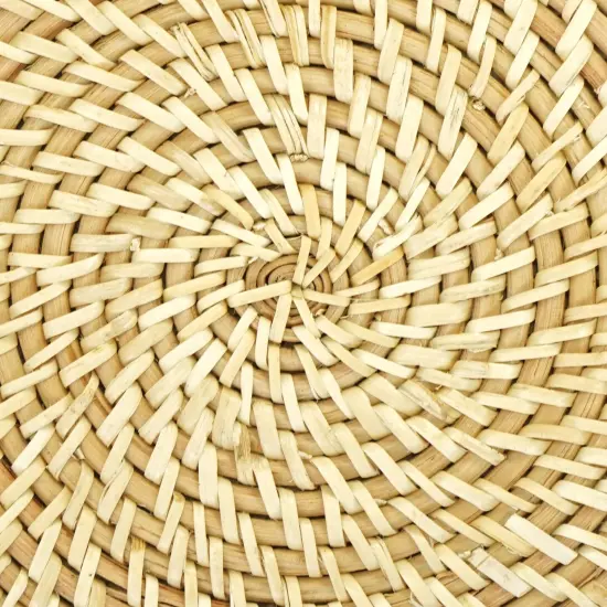 Set of 4 Decorative Round Natural Woven Handmade Rattan Placemats {6}