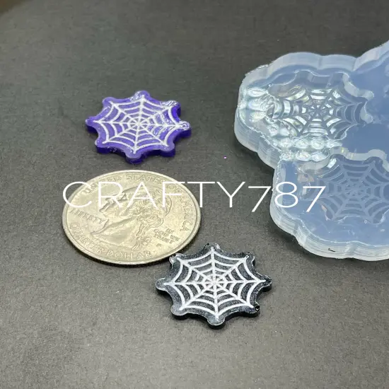 Spider Web Stud Earring Silicone Mold (A4) {5}
