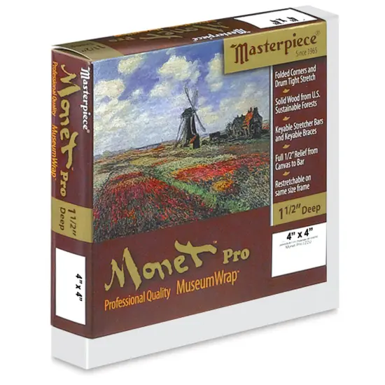 Masterpiece Monet Pro Artfix Linen Canvas - 4" x 4", Acrylic Primed {1}