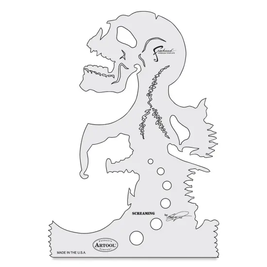 Iwata Artool Freehand Template - Set of 3, Skull Master {2}