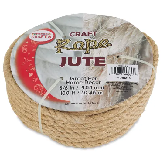 Pepperell Craft Natural Jute Craft Rope - 3/8" x 100 ft {1}