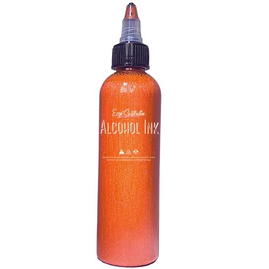 Premium Alcohol Ink | Metallic and Vibrant | High Saturated Unique Colors | For Tumblers, Coasters, Resin Dye, Alcohol Ink Paper, Yupo, Resin Petri Dish | 4 oz by volume | by Ezgi Sertcetin Metallic coral {1}