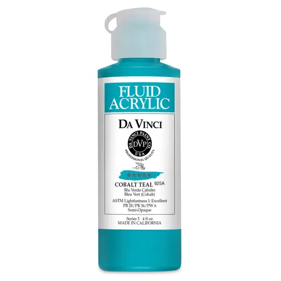 Da Vinci Fluid Acrylics - Cobalt Teal, 4 oz bottle {1}