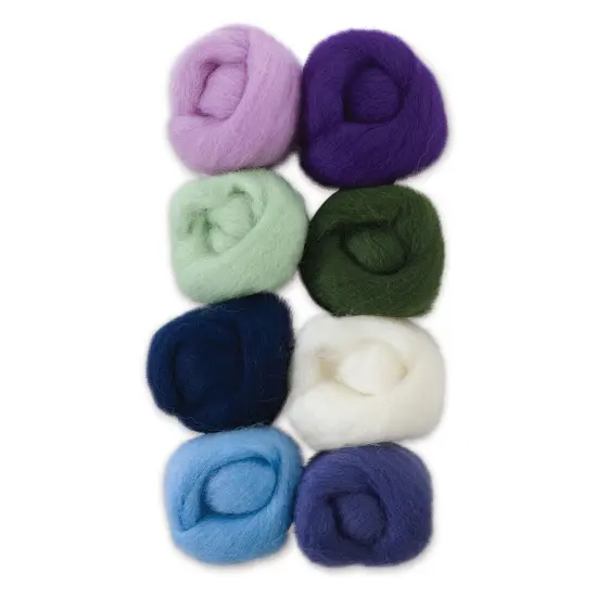 Wistyria Editions 100% Wool Roving - Hydrangeas, Pkg of 8 {1}