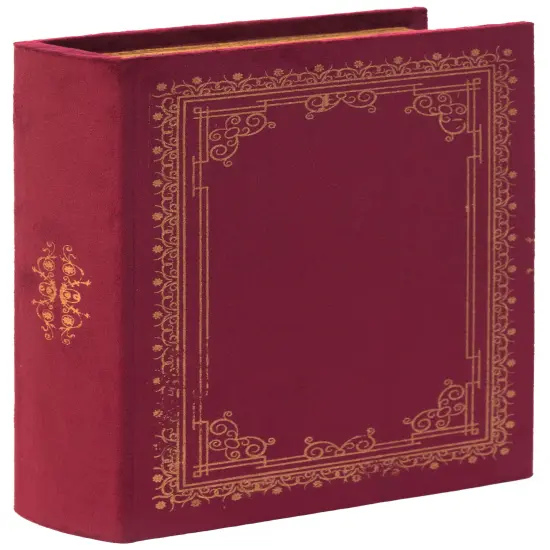 Decorative Vintage Book Shaped Trinket Storage Box Red {5}