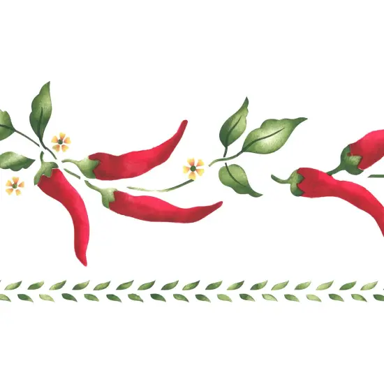 Chili Pepper Wall Stencil | 495 by Designer Stencils | Reusable Art Craft Stencils for Painting on Walls, Canvas, Wood | Reusable Plastic Paint Stencil for Home Makeover | Easy to Use & Clean Art Stencil {2}