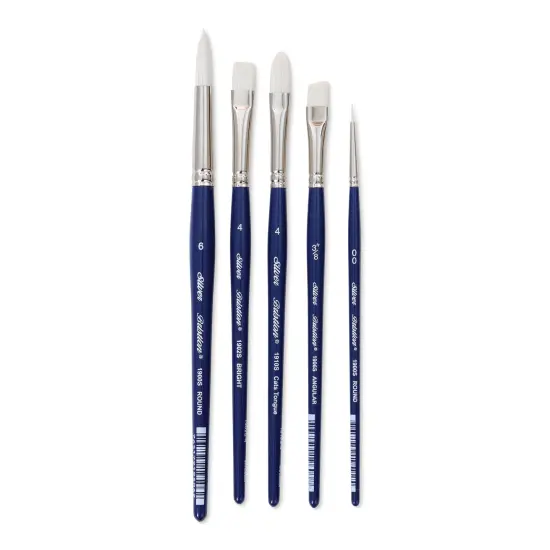 Silver Brush Bristlon Synthetic Bristle Brushes - BLICK Exclusive, Short Handle, Set of 5 {1}
