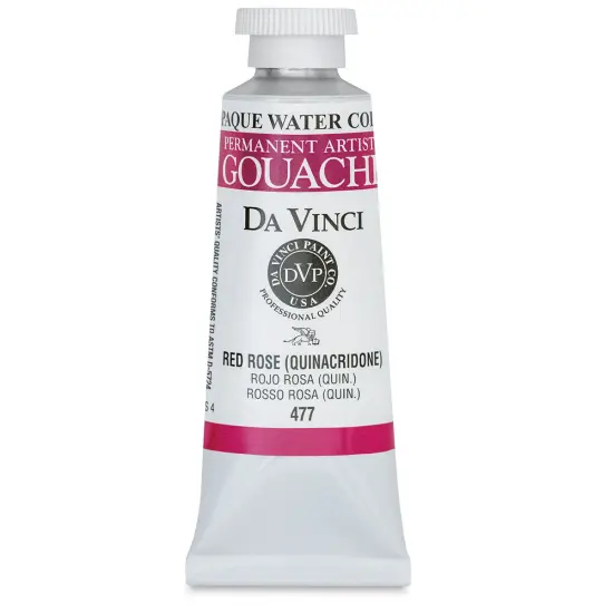Da Vinci Professional Gouache - Red Rose (Quinacridone), 37 ml tube {1}