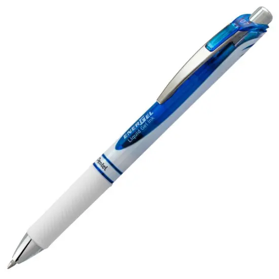 EnerGel Pearl Retractable Liquid Gel Pen, (0.7mm) Metal Tip, Medium Line, Blue Accent, Blue Ink {1}