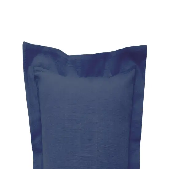 Solid Navy Flange 4th of July Patriotic Decorative Square Throw Pillow, 18" x 18" Large {4}