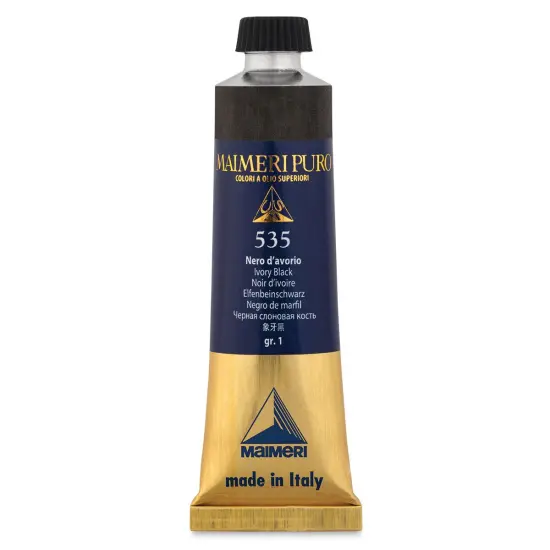 Maimeri Puro Oil Color - Ivory Black, 40 ml tube {1}