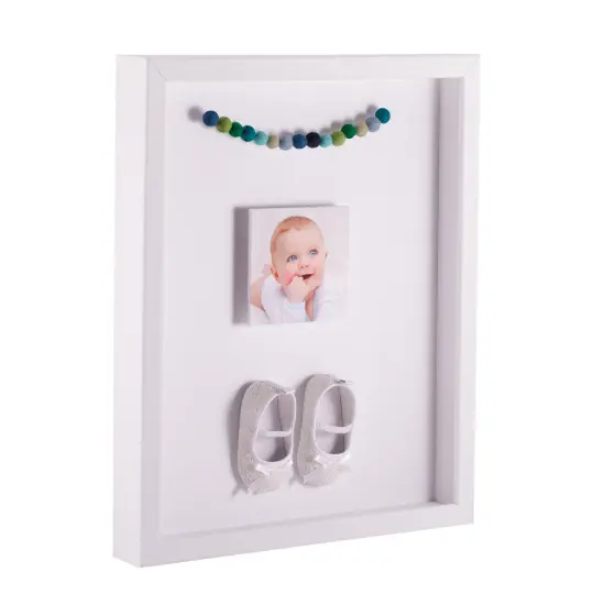 ArtToFrames 10x10 Inch Shadow Box Picture Frame, with a Satin White 1" Wide Shadowbox frame and Super White Mat Backing (4655) {7}