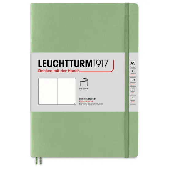 Leuchtturm1917 Blank Hardcover Notebook - Sage, 5-3/4" x 8-1/4" {1}