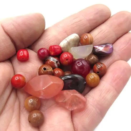 Mix of Gemstone Beads ~ Black, White & Neutral & Warm Mix ~ You Choose (3oz) (NS593) {3}