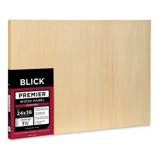 Blick Premier Wood Panel - 24" x 36", 1-1/2" Gallery Profile, Cradled {1}