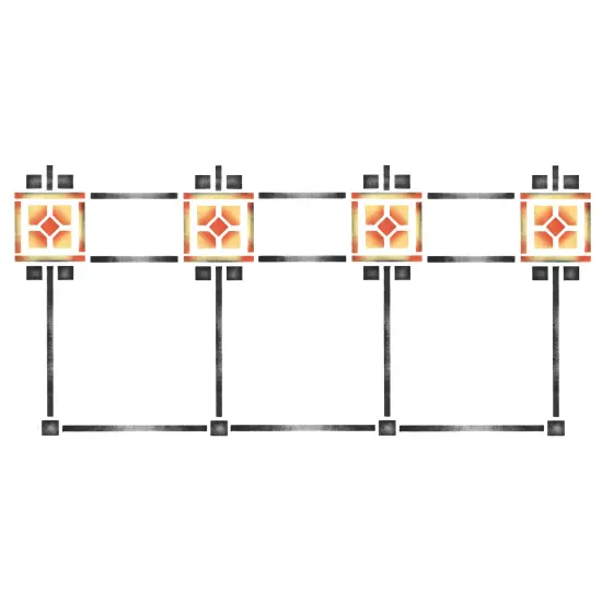 Arts and Crafts Style Wall Stencil | 3613 by Designer Stencils | Pattern Stencils | Reusable Stencils for Painting | Safe & Reusable Template for Wall Decor | Try This Stencil Instead of a Wallpaper | Easy to Use & Clean Art Stencil Pattern {1}