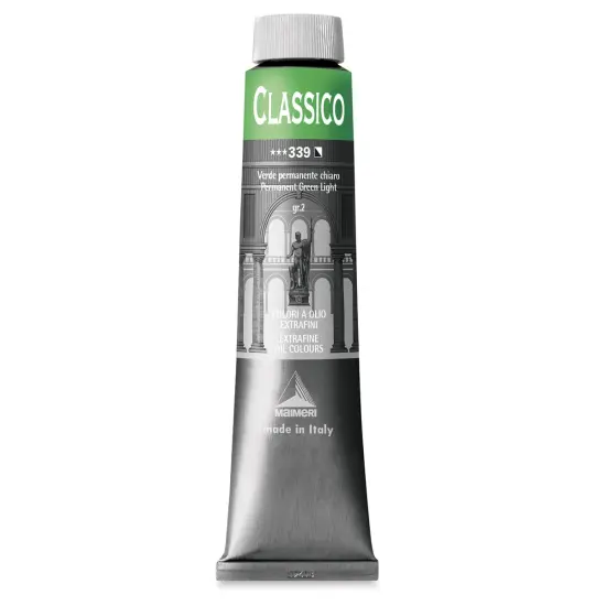 Maimeri Classico Oil Color - Permanent Green Light, 200 ml tube {1}
