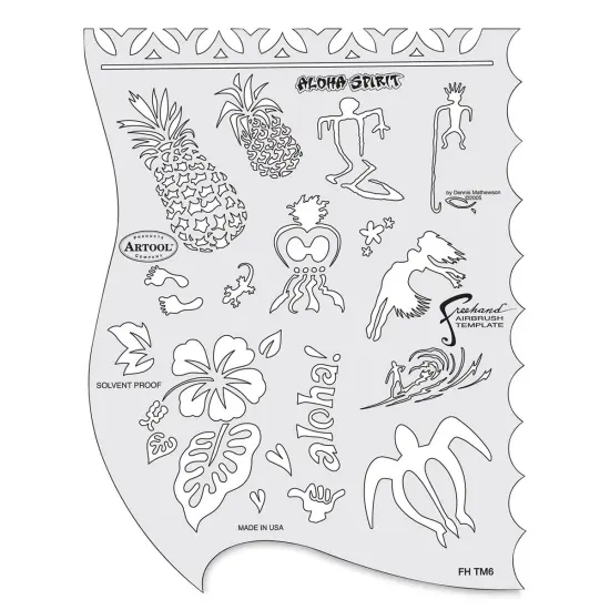 Iwata Artool Freehand Template - Tiki Master Aloha Spirit {2}