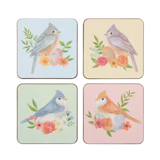 Floral Bird Coasters Set of 4 {1}