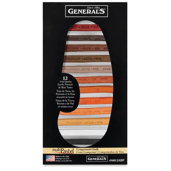 General's MultiPastel Compressed Chalk Set - Earth Tones, Set of 12 {2}