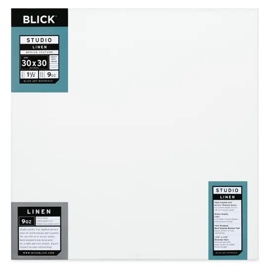 Blick Studio Linen Stretched Canvas - 30" x 30", Gallery 1-1/2" Profile {1}