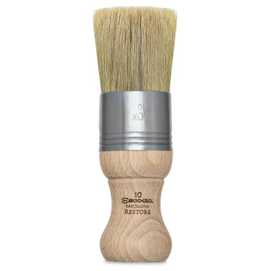 Escoda Restore Premium Brush - Flat Round, Size 10, Stubby Handle {1}
