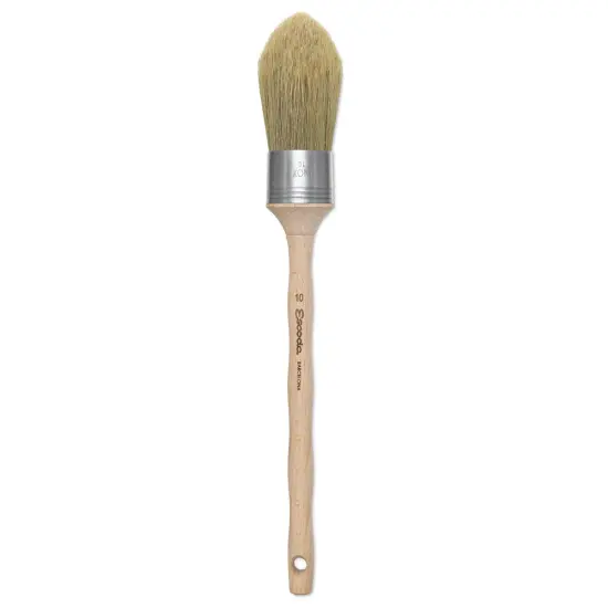 Escoda Natural Bristle Brushes - Round Oval, Size 10, Long Handle {1}