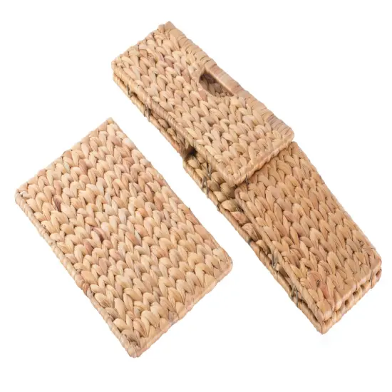 Vintiquewise Hyacinth Basket - Rustic Handwoven Multipurpose Foldable Storage Organizer Decorative Laundry Totes and Woven Storage Bin for Bedroom, Living Room, Bathroom, Pantry and Closet {6}