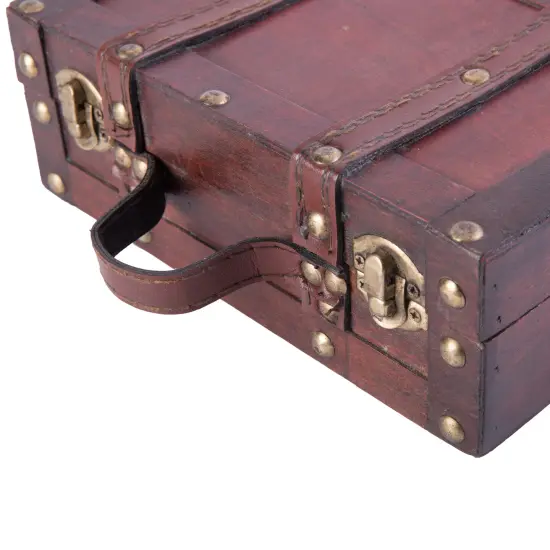 Old-fashioned Small Suitcase with Straps {5}