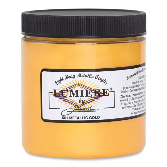 Jacquard Lumiere Acrylic - Metallic Gold, 8 oz Jar {1}