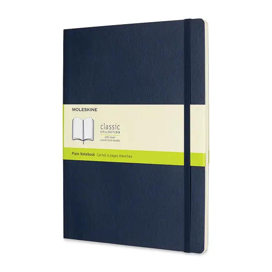 Moleskine Classic Soft Cover Notebook - Sapphire Blue, Blank, 9-3/4" x 7-1/2" {1}