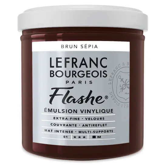 Lefranc & Bourgeois Flashe Vinyl Paint - Sepia Brown, 125 ml jar {2}
