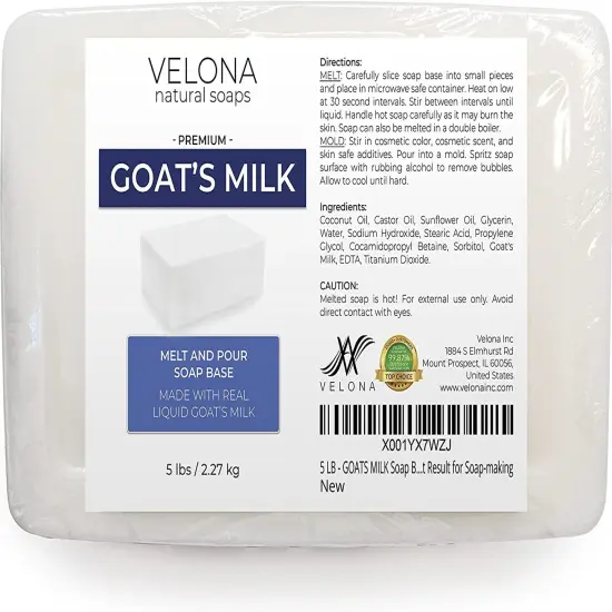 5 LB - GOATS MILK Soap Base by Velona | SLS/SLES free | Melt and Pour | Natural Bars For The Best Result for Soap-making&hellip; {2}