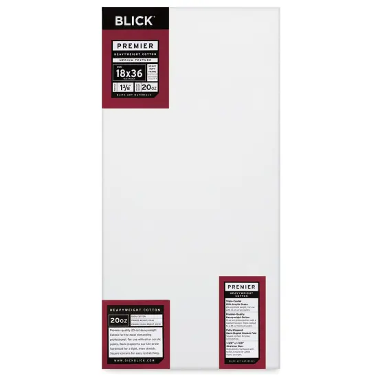 Blick Premier Heavyweight Stretched Cotton Canvas - 18" x 36", 1-3/8" Profile {1}