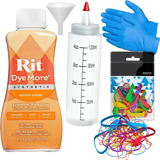Synthetic Rit Dye More Liquid Fabric Dye Apricot Orange, Pixiss Rit Dye Accessories Kit {1}
