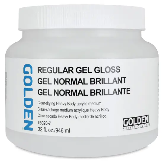 Golden Regular Acrylic Gel Medium - Gloss, 32 oz jar {2}