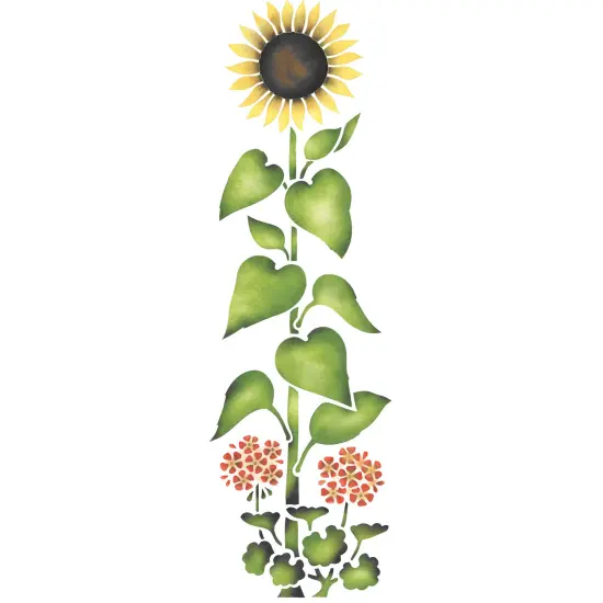 Tall Sunflower Wall Stencil | 984 by Designer Stencils | Reusable Art Craft Stencils for Painting on Walls, Canvas, Wood | {2}