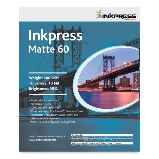 Inkpress - Inkjet Papers, 13" x 19", Matte 60, 50 Sheets {1}
