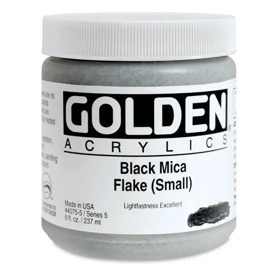 Golden Special Iridescent Acrylics - Black Mica Flake (Small), 8 oz jar {1}