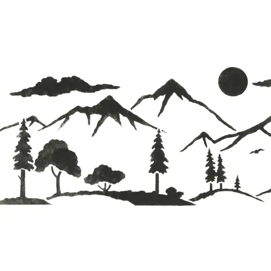 Mountain Silhouette Landscape Wall Stencil | 3146 by Designer Stencils | Animal & Nature Stencils | Reusable Art Craft Stencils for Painting on Walls, Canvas, Wood | Reusable Plastic Paint Stencil for Home Makeover | Easy to Use & Clean Art Stencil {2}