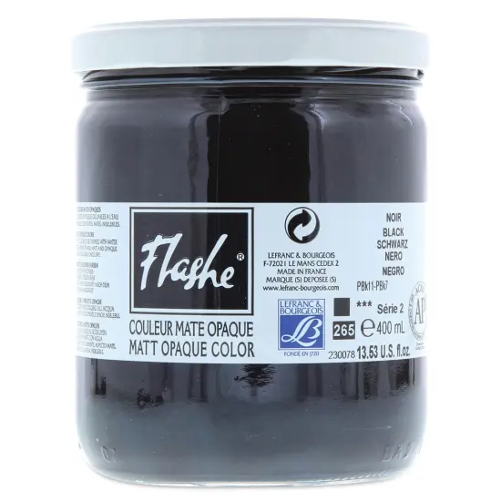 Lefranc & Bourgeois Flashe Vinyl Paint - Black, 400 ml jar {1}
