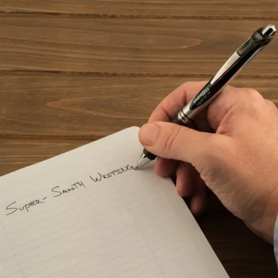 EnerGel RTX Retractable Liquid Gel Pen, (0.7mm) Metal Tip, Medium Line,0.7mm, Blue Ink, 12-Pk Hanging Window Box {4}