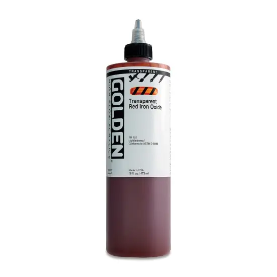 Golden High Flow Acrylics - Transparent Red Iron Oxide, 16 oz bottle {2}
