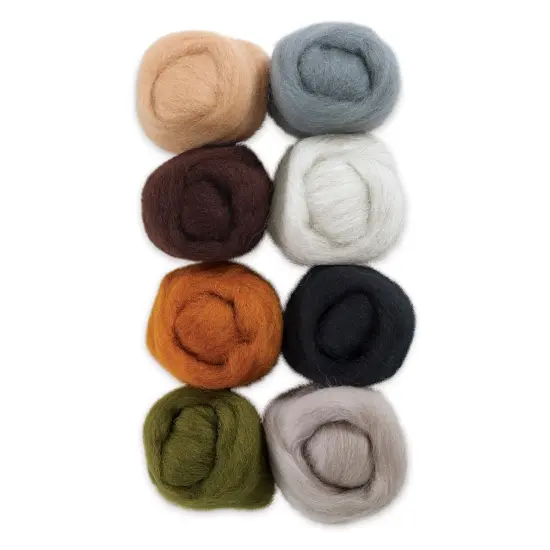 Wistyria Editions 100% Wool Roving - Rustic, Pkg of 8 {1}