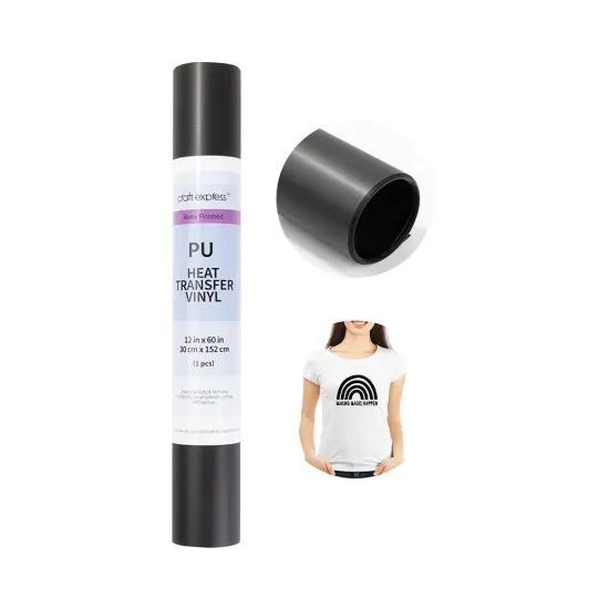 Black Matte Heat Transfer Vinyl Roll {1}