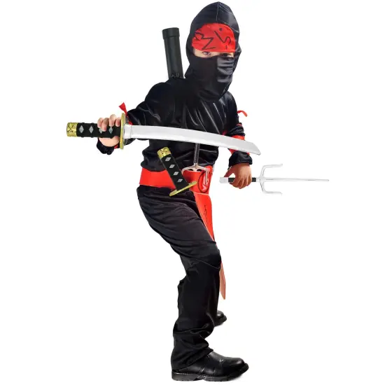 Ninja Weapons Toy Set - Fighting Warrior Weapon Costume Set with Katana Swords, Sai Daggers, and Shuriken Stars - 6 Pieces {4}