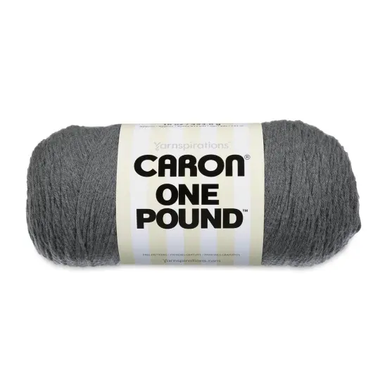Caron One Pound Acrylic Yarn - 1 lb, 4-Ply, Medium Grey Mix {1}