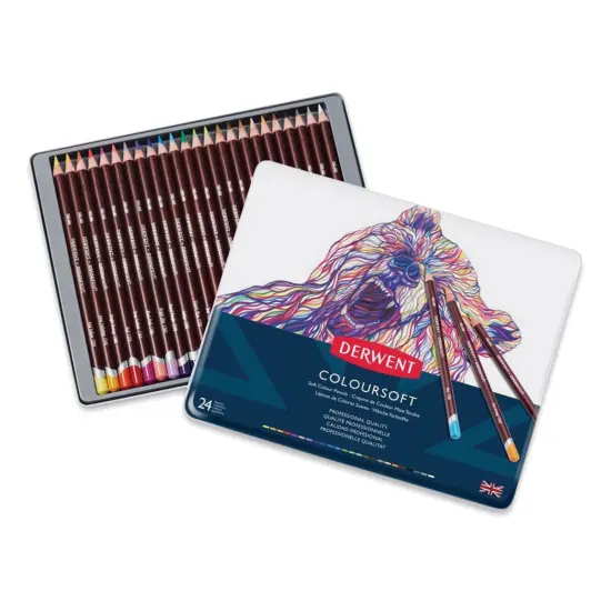 Derwent Coloursoft Pencil Set - Assorted Colors, Set of 24 {2}