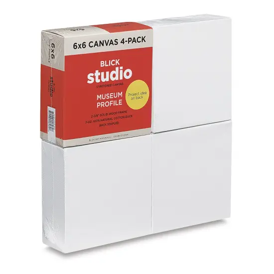 Blick Studio Stretched Cotton Canvas - Museum Profile, 6" x 6", Pkg of 4 {2}