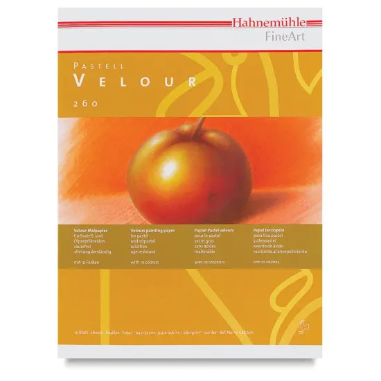 Hahnemuhle Velour Papers - 9-2/5" x 12-3/5", Assorted Colors, 10 Sheets {1}